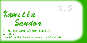 kamilla sandor business card